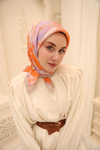Silk Home Eșarfă de mătase Olinda cu model acrilic