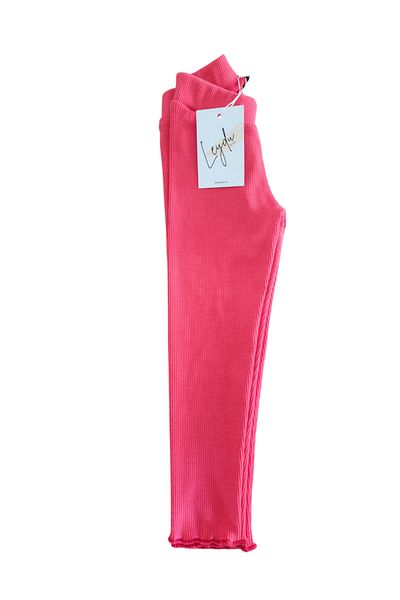 Leydukids red Ribbed Camisole Girls' Leggings