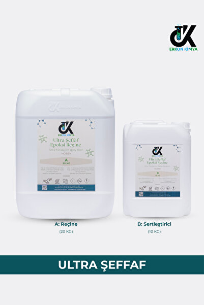 ERKON KİMYA ULTRA ŞEFFAF HIZLI Hobby Epoxy Epoksi Reçine İnce Döküm Fast 30kg
