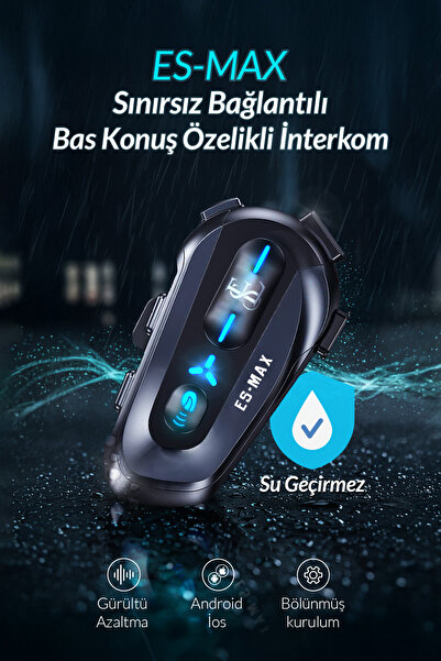 EN SİGA Sınırsız Bağlantılı Mega 600m Bas Konuş Telsiz Intercoom Ipx6 Su Geçirmez Motorcu Kask Kulaklık