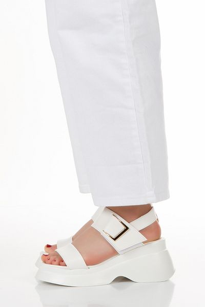 Miss Mitto Women's White Faux Leather Skintek Tape Detailed Velcro Padded Sole Stylish Summer Shoes