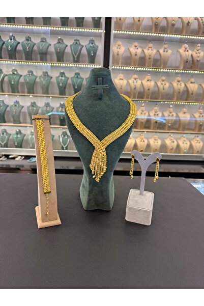 Midyat Artuklu Gümüşçülük Halat Örgü Model Gümüş Altın Kaplama Set