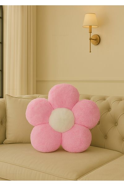 Plush Soft Decorative Daisy Throw Pillow - Pillow - Imported - Toscano Fabric -