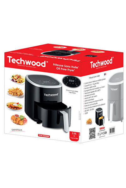 Techwood Φριτέζα θερμού αέρα Techwood TFR-358SHD, 3,5L, 1200W, 8 προγράμματα, 80 - 200 °C