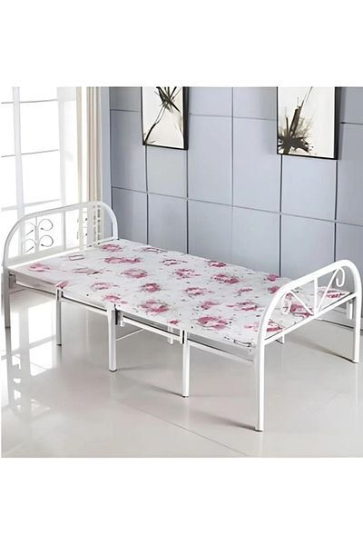 Cady One Comfortable and portable foldable metal single bed suitable for narrow spaces, 190 x 90 x 70 cm