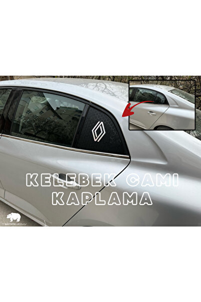 TEARNOW Megane 4 (2016-2025) طلاء زجاجي على شكل فراشة - أسود مطفي وهولوجرام