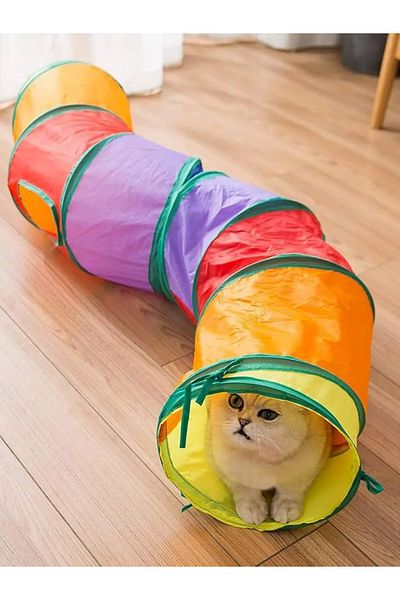 Patili Avm 125 cm Cat Play Tunnel |   Foldable, Colorful, Fun Cat Toy