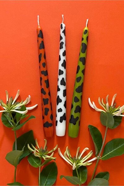 YABA 3 ADET DESENLİ MUM