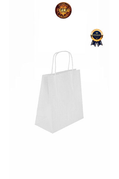 figanlar ambalaj 1. kalite Beyaz BÜYÜK BOY Kraft Kağıt Çanta 33x20x33 cm 10 adet hediyelik kağıt çanta