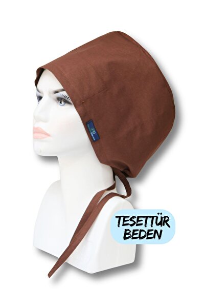 doktorbonem Tesettür Beden Kahverengi Tek Renk Cerrahi Bone Doktor Hemşire Sa...