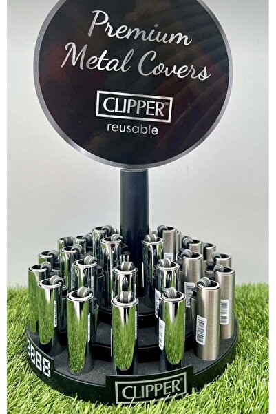 Clipper Parlak Gümüş Taşlı Çakmak