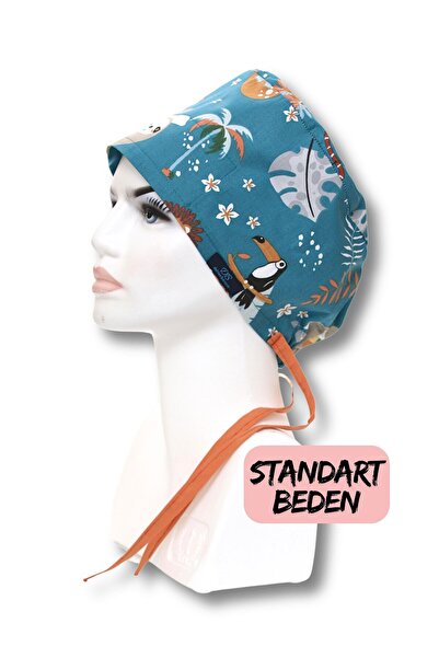 doktorbonem Standart Maymunlu Orman Desenli Cerrahi Bone Doktor Hemşire Sağlı...