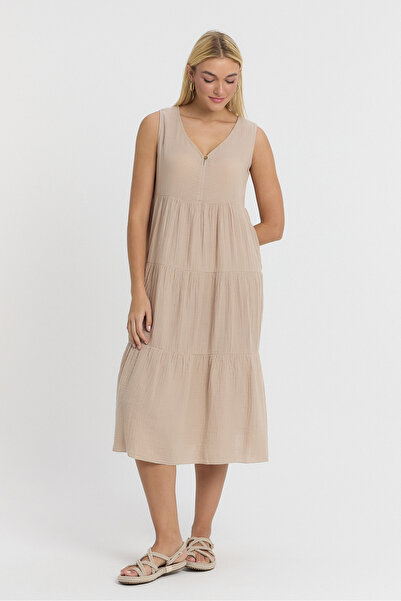 TCT TEKSTİL Γυναικείο Φόρεμα - Muslin Avlonya Pompom Φόρεμα - 3015