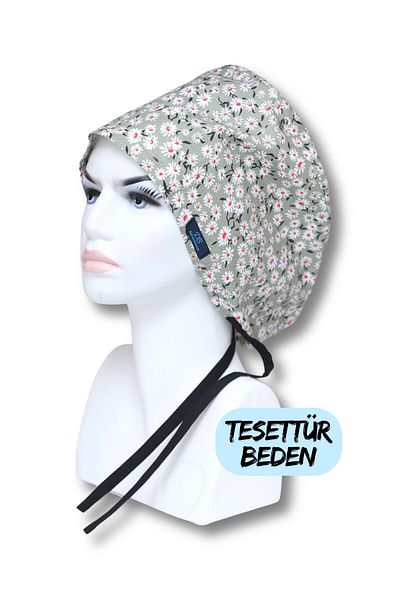 doktorbonem Hijab Green Daisies Model Bone chirurgical Doctor Asistentă Bone pentru îngrijirea sănătății Wide Cut