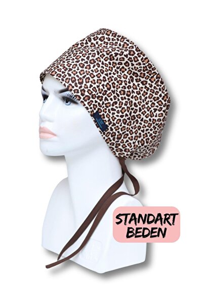 Genel Markalar Standart Beden Leopar Desenli Cerrahi Bone Doktor Hemşire Sağl...