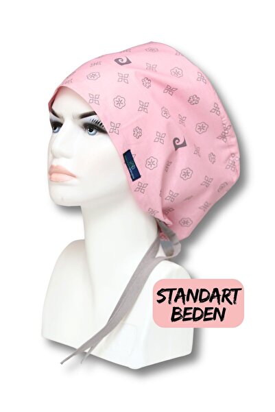 doktorbonem Стандартний розмір, рожевий колір з візерунком, хірургічна шапочк...