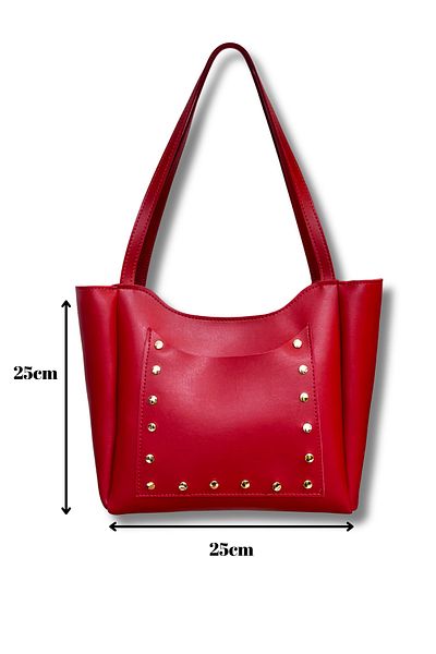 fular & bags Geantă de mână și de umăr pentru femei, cu buzunar frontal, cu fermoar și închidere cu capse