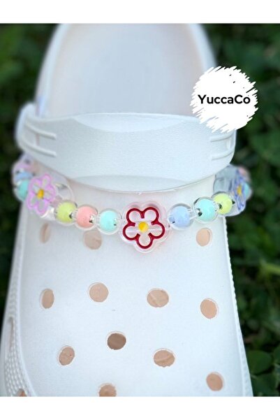 Crocs Çiçekli Zincir Terlik Süsü/ Çiçek Zincir Terlik Charm/Terlik Jibbitz Zinciri