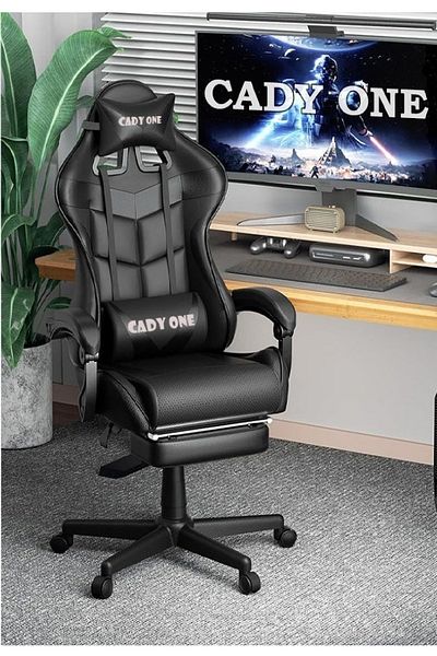 Cady One Adjustable Gaming Chair PU Leather High Back Lumbar Chair Head Support Arm Chair 82X29X59cm
