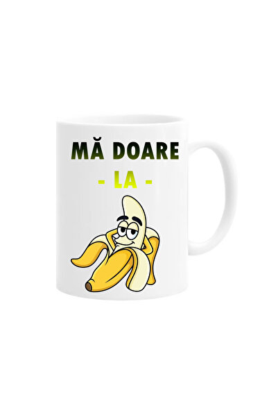 OEM Cana albă personalizată Banana doare, INOVATIX®. 330 ml
