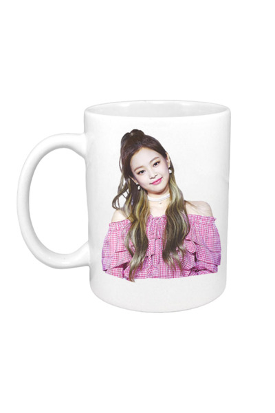 OEM Cana albă personalizată Blackpink Jennie Kim K-Pop Girl, INOVATIX®. 330 ml