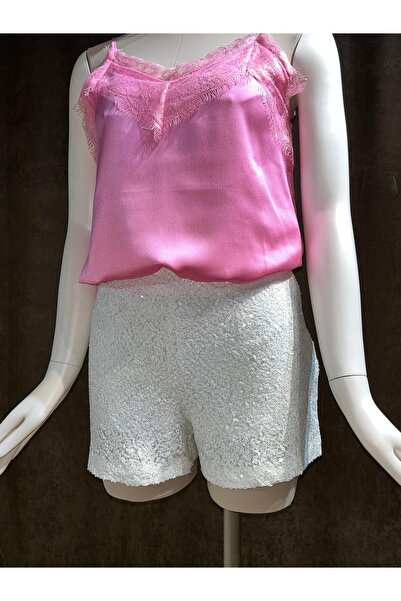 Thil Parlak Pul Payet Astarlı Yan Fermuarlı Şort