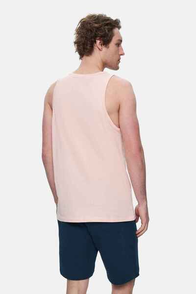 UCLA Pebble Powder Pink Zero Sleeve Printed Oversize Men's Tshirt