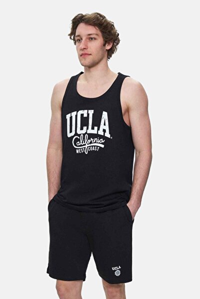 UCLA Pebble Black Zero Sleeve Printed Oversize Men's Tshirt