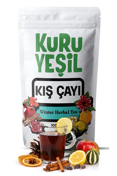 Kuru Yeşil Winter Tea - Mixed Fruit Tea - Herbal Tea - Herbal Tea 100 g