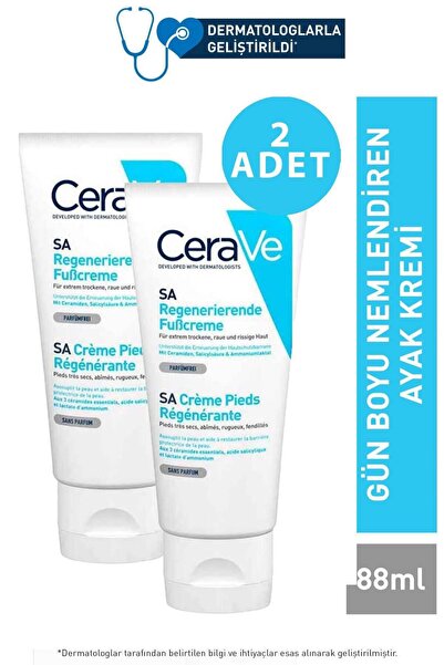 CeraVe Sa Renewing Foot Cream 88 Ml - Yenileyici Ayak Kremi 2 Adet