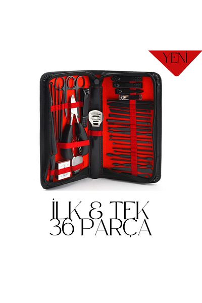 Cloody Stainless Steel 36-Piece Manicure & Pedicure Set with Bag 36 Pieces