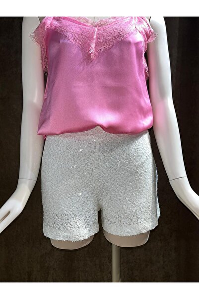 Thil Parlak Pul Payet Astarlı Yan Fermuarlı Şort