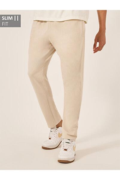 Styli بنطال رياضي Eco Earth Slim Terry بحاشية مفتوحة مع جيوب بحاشية