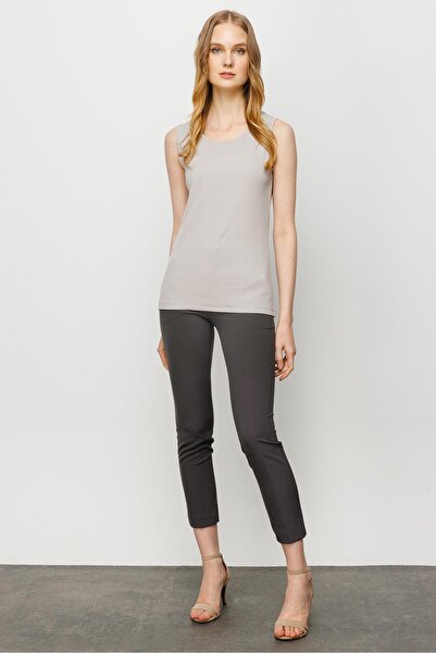 Desen Triko Women's Crew neck Camisole Cotton Strap T-shirt Stone