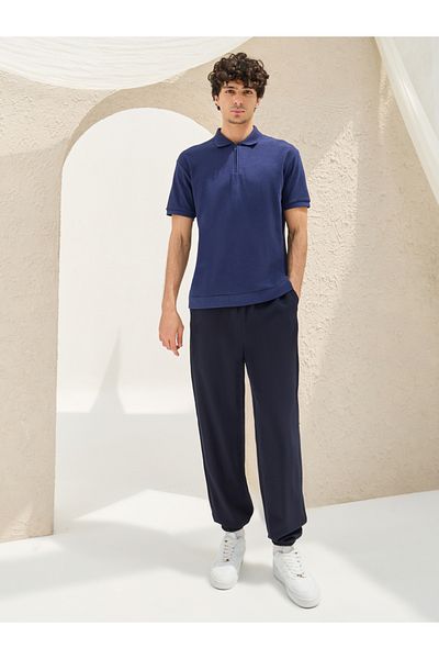 Styli Solid Linen Blend Balloon Fit Trousers with Turn-Up Detail