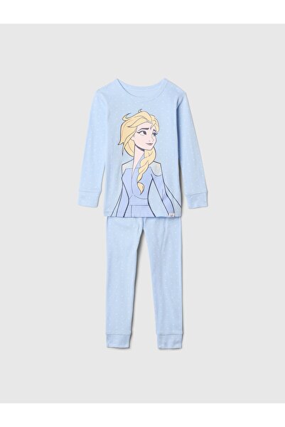 GAP Bebek Mavi Organik Pamuk Grafik Baskılı Pijama Takımı
