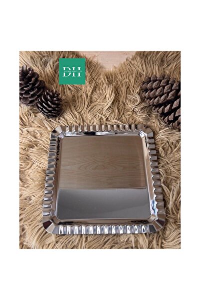DREAM HEDİYELİK Lüx Kare Kenarları Kıvrımlı Paslanmaz Çelik 6’lı Gümüş Kahve,...