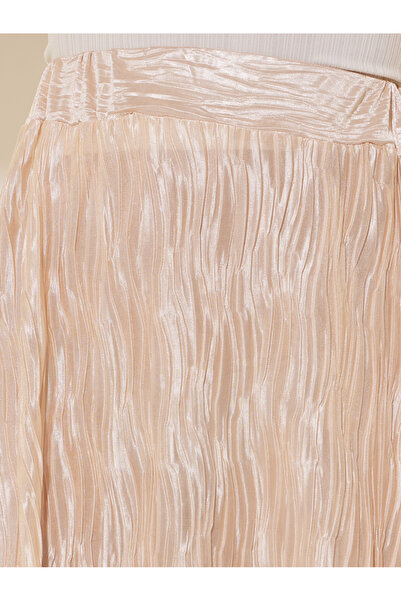 Styli Solid Pleated A-Line Maxi Skirt