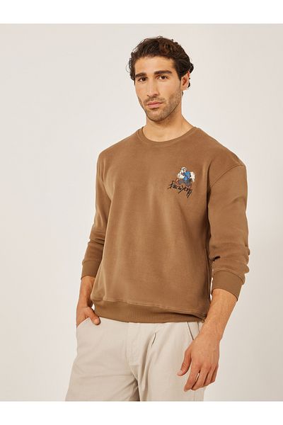Fort Collins By Styli Embroidered Round Neck Oversized Sweatshirt