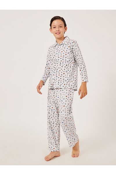 Styli All-Over Skate Board Print Shirt and Pyjama Set
