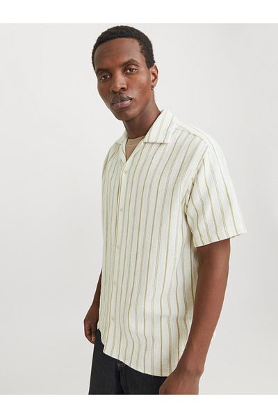 Jack & Jones Striped Resort Collar Regular Fit Shirt