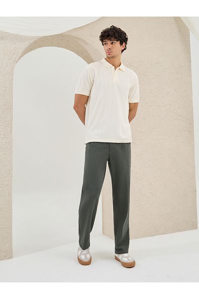 Styli Ribbed Textured Relaxed Fit Polo