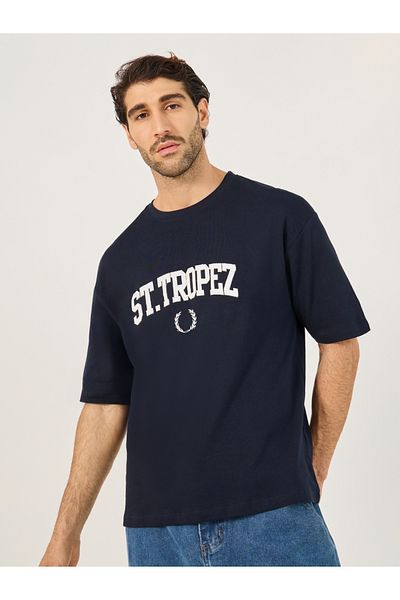 Styli Slogan Embroidered Crew Neck Oversized T-Shirt