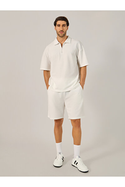 Styli Textured Relaxed Fit Polo T-Shirt and Shorts Co-Ords
