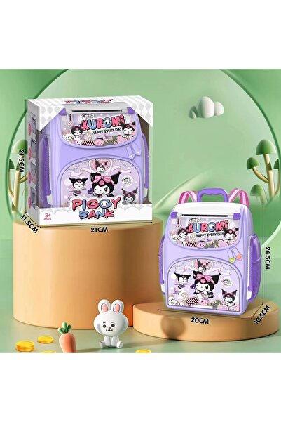 Livava Çantalı Kuromi Şifreli ve Parmak İzli, Elektronik Kumbara, Sesli ve Iş...