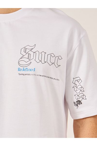 Styli Graphic Print Oversized Round Neck T-Shirt