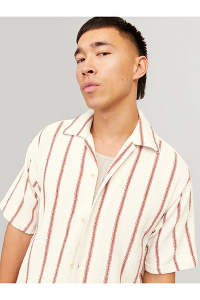 Jack & Jones Striped Resort Collar Regular Fit Shirt