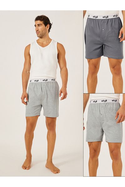 Styli Pack of 2 - Knitted Boxer With Elasticated Waistband