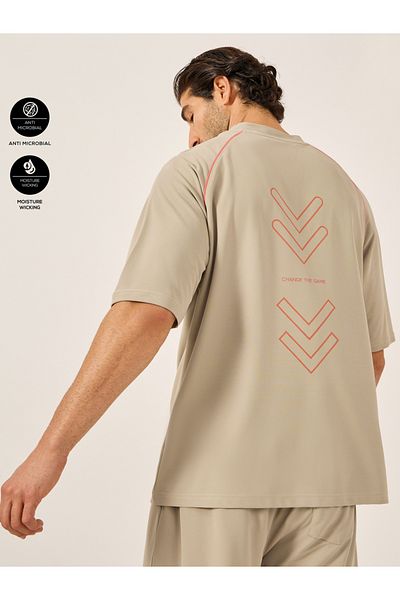 Styli Graphic Print Mesh Oversized T-Shirt
