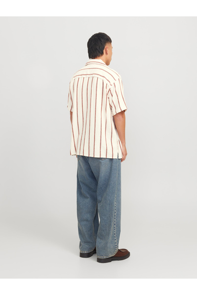 Jack & Jones Striped Resort Collar Regular Fit Shirt